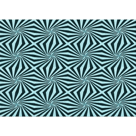 Ahgly Company Indoor Rectangle Patterned Blue Lagoon Blue Area Rugs, 4' x 6'