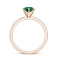 thumbnail image 3 of 1.74 CT Emerald Moissanite Ring Side Stone Engagement Ring in Sterling Silver/ Rose Gold Plated Pear Shaped May Birthstone Wedding Ring, Birthday, Anniversary Jewelry, Ring Size 10, 3 of 4