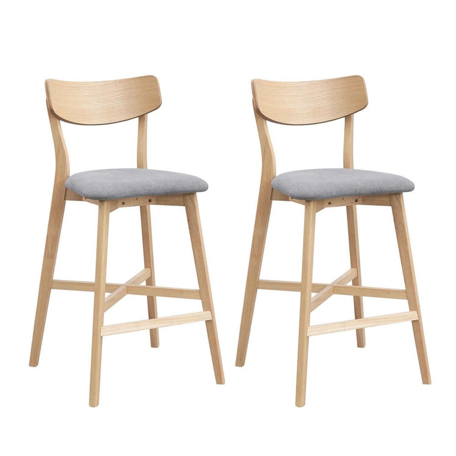Demi Bonn 41" Counter Height Bar Stools Set of 2, Soft Upholstered Barstools with Back, Kitchen Island Countertop Chairs for Dining Room, Beige