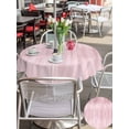 thumbnail image 4 of Outdoor Tablecloth with Umbrella Hole and Zipper, Pink Round Table Cloth 54 Inch Waterproof Tablecloth, Modern Abstract Art Ombre Striped Picnic Table Cover for Patio Camping, 4 of 7
