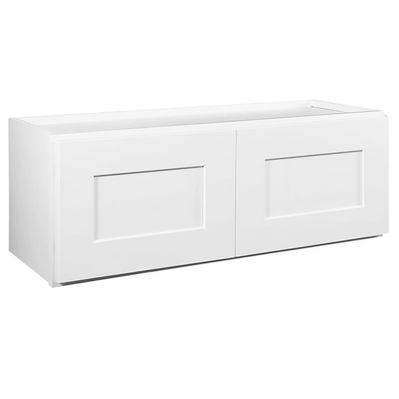 Design House Brookings Assembled Shaker Style Bridge Wall Kitchen Cabinet (33" x 12" x 12"), Sherwin Williams® White