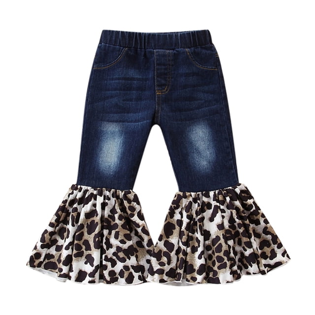 Pantalons en Denim à Franges pour Enfants Filles Bébés 4-5 Ans
