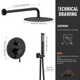 thumbnail image 2 of Boyel Living 10 inch Luxury 2-in-1 Shower System Wall Mount Round Rain Shower Faucet with Handheld Shower, 2 of 8