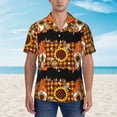 thumbnail image 2 of Balery Sunflower Gnomes and Bees Camisas hawaianas de manga corta para hombre, camisas playeras de corte holgado, camisas de vacaciones con botones,Medium, 2 of 7