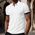 thumbnail image 2 of TAGOLD Mens Summer Short Sleeve Turndown collar Blouse & Shirt Color Casual Top, 2 of 5