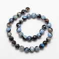 thumbnail image 2 of Natural Fire Agate Bead Strands Round Grade A Faceted Dyed & Heated Light Sky Blue 10mm Hole: 1mm about 37pcs/strand 15 inch, 2 of 3