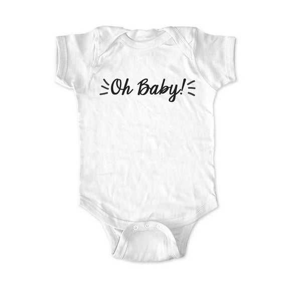 Oh Baby! - cute & funny surprise baby birth pregnancy announcement - White Newborn Size (0-3 Mos) Unisex Baby Bodysuit