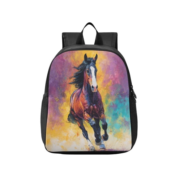 Toddler Backpack Dynamic Equestrian Art Design Waterproof Lightweight Backpack Casual Mini Daypack for Daycare & Travel