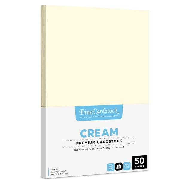 Cartulina S, impresión superfina, crema, 11 x 17, 216 g/m², 50 hojas