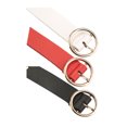 thumbnail image 3 of INSPIRE CHIC Women's Studded Grommet Circle Metal Buckle Leather Belt Black+Red+White Up to 35 inches, 3 of 6