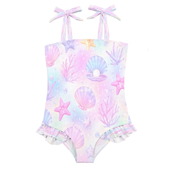 DIXRUYEE Swimsuit One Piece swimwear Pink Ocean Pattern of Pattern