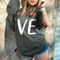 thumbnail image 1 of Hot Sale!! T-Shirts de la Saint-Valentin pour Femmes Imprimés Graphiques Mignons Léopard Cœur T-Shirts Décontractés Manches Courtes Col Rond Gris Foncé + TP, 1 of 7