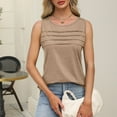 thumbnail image 6 of Xixinqiwan No Boundaries Tank Tops for Women,Womens Tank Tops Dressy Casual Crewneck Blouse Pleated Front Loose Fit Going Out Tee, 6 of 8