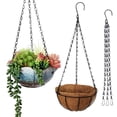 thumbnail image 2 of Colgador de plantas de hierro versátil de imitación de ratán, cadenas para macetas colgantes, comederos para pájaros, faroles y cestas decorativas para plantas., 2 of 8
