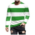 thumbnail image 3 of PIWHJQK Men Long Sleeve Athletic Shirts Undershirts Men Stripe Print Sport Athletic Long Sleeve Crew Neck T Shirt Casual Shirts, 3 of 6