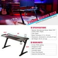 thumbnail image 2 of Bestco 48" Gaming Table Z Shaped Gaming Desk w LED Lights & Large Mouse Pad, Black, 2 of 12