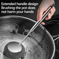 thumbnail image 3 of Stainless Steel Pot Scrubber with Replaceable Head, Non-Scratch Bristles for Cookware, Pans, and Stovetops, Durable Long-Handle Kitchen Cleaning Brush, 3 of 9