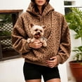 thumbnail image 3 of Leopard Print Pet Pouch Hoodie for Women Long Sleeve Oversized Hooded Sweatshirt for Small Pets Dog Cat Carrier Hoodie, 3 of 7