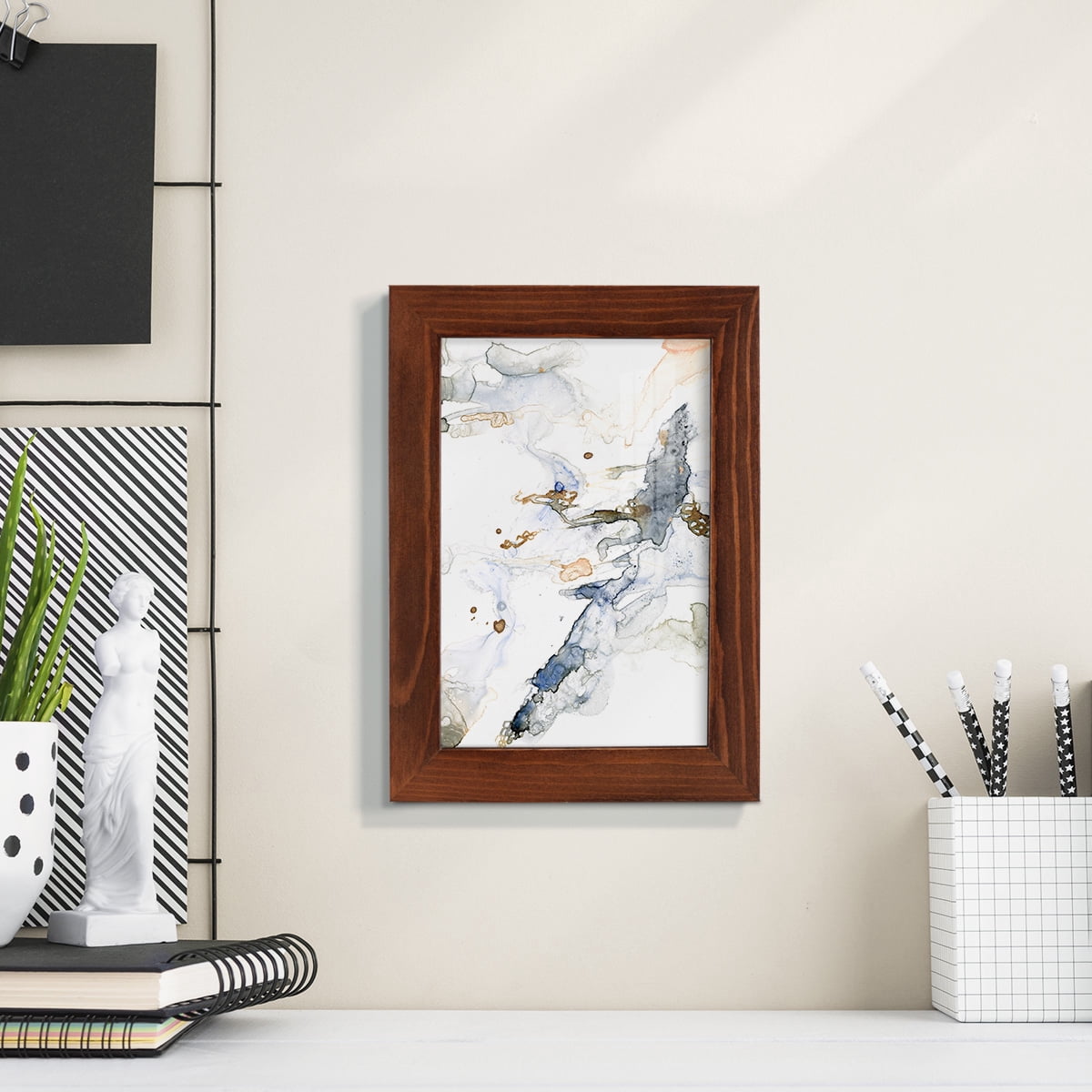Organic Interlace I -Framed Print w/glass-Chestnut