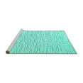 thumbnail image 2 of Ahgly Company Machine Washable Indoor Round Solid Turquoise Blue Modern Area Rugs, 4' Round, 2 of 4