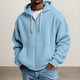 thumbnail image 1 of MHFRRA Sudadera de Punto con Capucha y Cremallera, Informal, Suave, Cálida y con Forro, con Bolsillos Delanteros para Mayor Comodidad En Otoño E Invierno Azul claro, 1 of 3