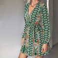 thumbnail image 3 of Robe à Manches Longues pour Femmes Sexy Mode Décontractée Imprimé Floral Robe Mini à Manches Longues Col en V Robe Décontractée pour Femmes Robe Mini Sexy pour Femmes Robe Longue Sexy pour Femmes Décontractée, 3 of 8