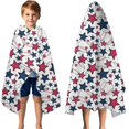 thumbnail image 3 of Red White Blue Baseballs and Stars Pattern Hooded Bath Towel，50"x30" for Ages 3 To 12 Kids, Quick Dry Lightweight Soft Microfiber Hood Beach Towel Cover Up for Kids, 3 of 7