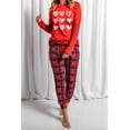thumbnail image 3 of ABPHQTO Ropa de salón de dos piezas con estampado gráfico de corazón rojo para mujer, 3 of 5