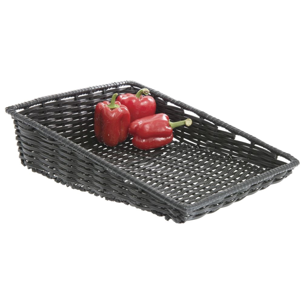 HUBERT® Black Tapered Storage Basket - 15 1/2"L x 18"D x 1 1/2" to 5"H