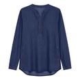 thumbnail image 5 of Womens Denim Shirt Long Sleeve Button Down Shirt Casual Jean Shirt Jacket Vintage Denim Blouses Tops with Pockets Blue XXL, 5 of 6