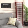 thumbnail image 5 of Red Lantern 5 ft. Tall Window Pane Shoji Screen - Rosewood - 5 Panels, 5 of 7