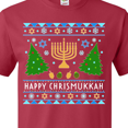 thumbnail image 4 of Inktastic Happy Chrismukkah Sweater Style with Menorah and Trees T-Shirt, 4 of 5