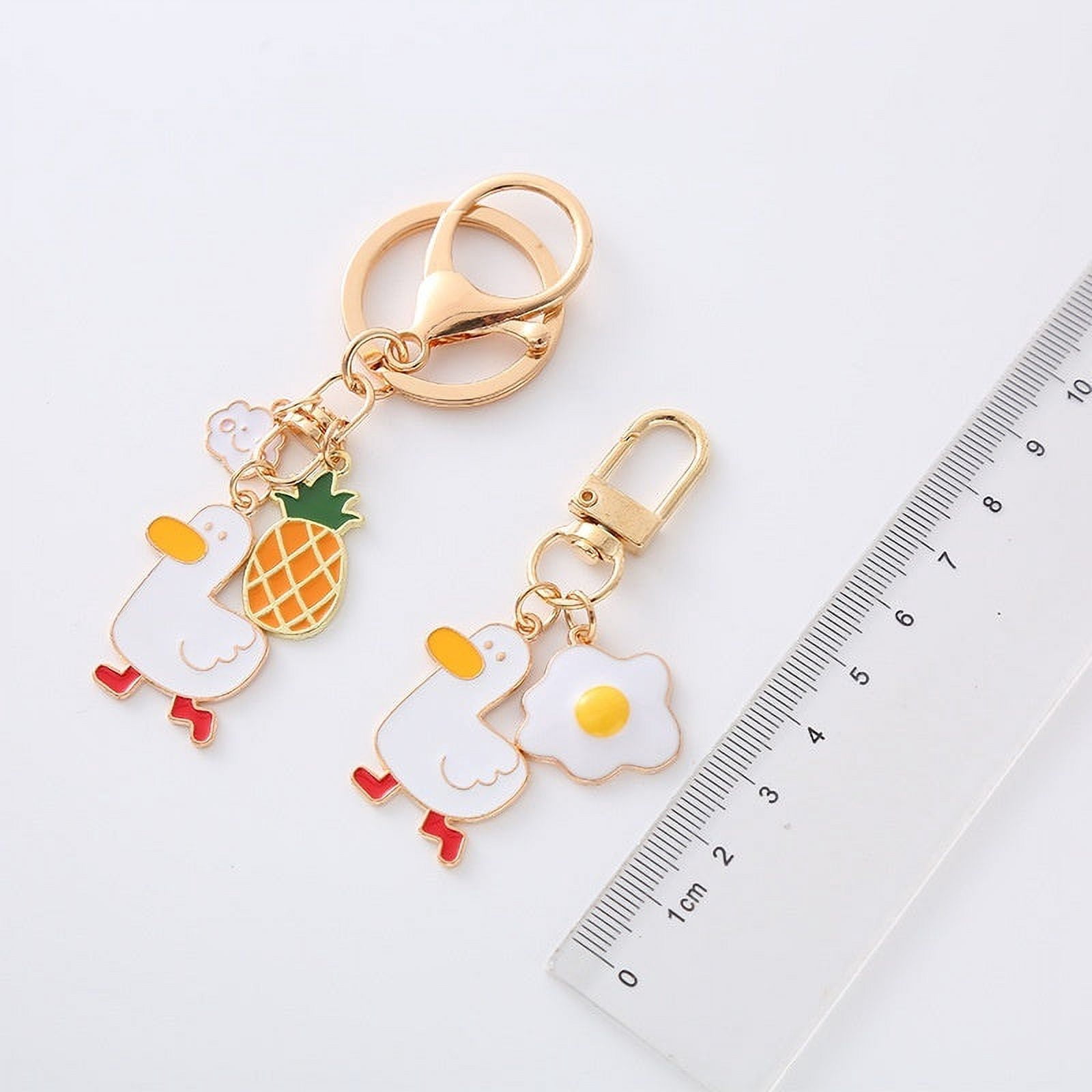 Pineapple Fried Egg Duck Car Key Ring