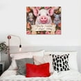 thumbnail image 4 of Awypu Pink Pig flowers Wall Art Farmhouse Pig Pictures Wall Decor God Says You Are Animal Canvas Prints Framed Modern painting Artwork for Bathroom Kitchen Bedroom Dining Room Office, 4 of 4