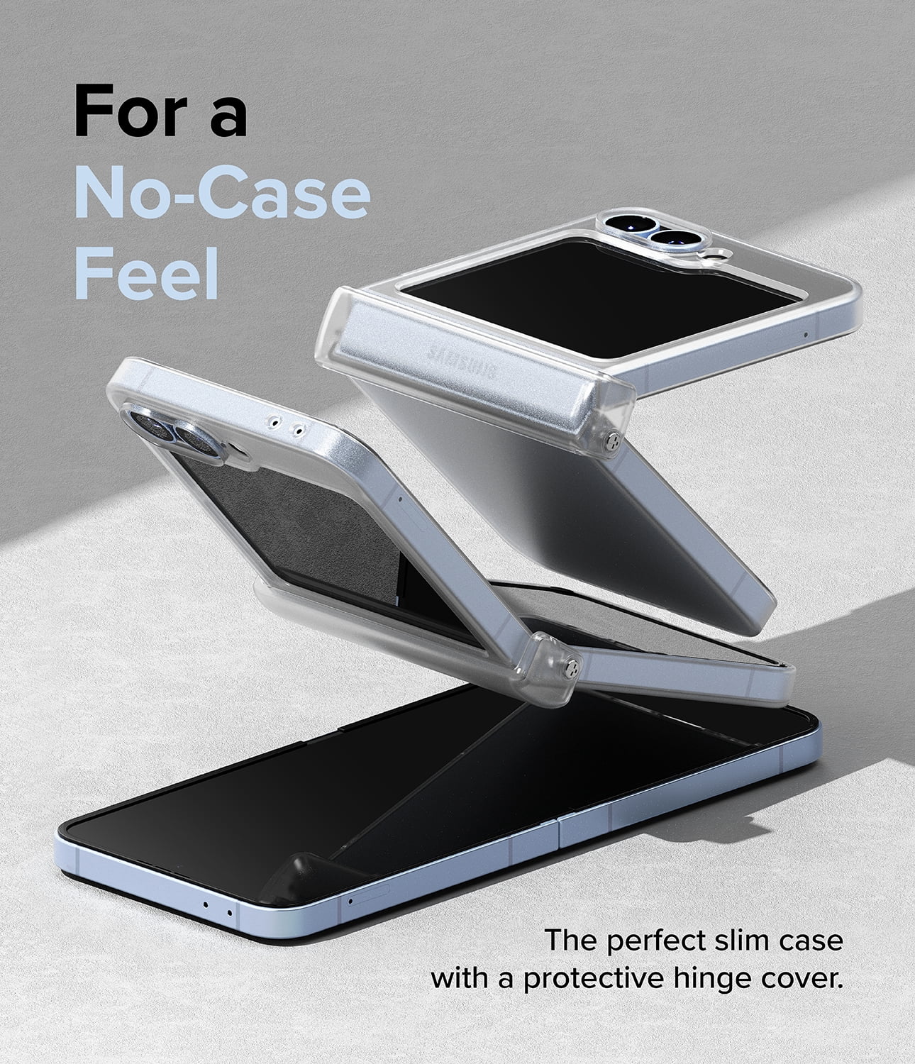 Ringke Galaxy Z Flip 6 / 7 FE [Slim Hinge] Hinge Protection Thin Anti- Yellowing Phone Case - Matte Clear