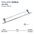 thumbnail image 3 of Toallero Doble Para Baño Latón Cromado Modelo Italia, 3 of 4