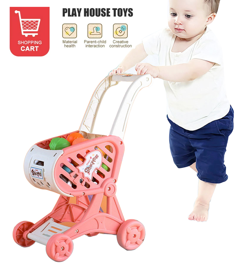 SUTENG Kids Toy Shopping Carts, Portable Pretend Cart , Toddlers Cart