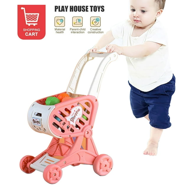 SUTENG Kids Toy Shopping Carts, Portable Pretend Cart , Toddlers Cart