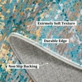 thumbnail image 5 of Haperlare Contemporary Hallway Runner Rugs Washable Low Pile Abstract Runner Rugs for Entryway Laundry Throw Rugs Glod Blue Oil Painting Runner Rug,2'x6', 5 of 7