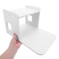 thumbnail image 4 of HONMEET Compact White Desktop Printer Stand with Storage Shelf for Organized Desk, 4 of 7