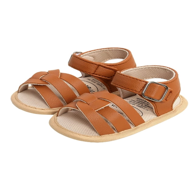 Baby Sandals Summer Baby Girls Solid Color Soft Sole Shoes
