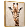 thumbnail image 2 of Designart "Beige Giraffe In Minimalist Portrait I" Animals Giraffe Floater Framed Wall Decor, 2 of 5