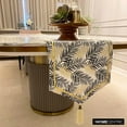 thumbnail image 2 of The HomeCentric Decorative Black & Gold 8 - 10 Seater Table Runner (16 x 120 inch), Leaf Pattern, Gold Glitter, Metallic Gold & Tassels, Cotton fabric Table Linen, Floral Pattern Modern Style - Panra, 2 of 10