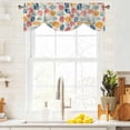 thumbnail image 3 of Colorful Shell Tie Up Valance Curtains for Windows, Kitchen Curtains Window Treatments, Beige Burlap Summer Beach Coastal Short Window Shades Valances for Bedroom Bathroom Cafe 54"x18", 3 of 8