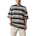thumbnail image 5 of Trendfront Womens Summer Crew Neck Short Sleeve Tops Oversized Loose Fit Stripe Tees Graphic Pattern Printed Casual T-Shirts, 5 of 6