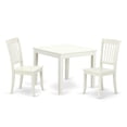 thumbnail image 2 of East West Furniture Oxford 3-piece Table and Vertical Slatted Chairs in White, 2 of 6