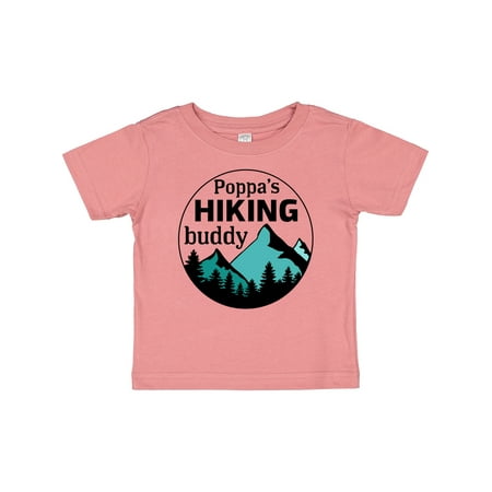 

Inktastic Poppa s Hiking Buddy with Mountains and Trees Gift Baby Boy or Baby Girl T-Shirt