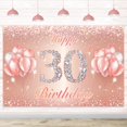 thumbnail image 1 of Fondo De Pancarta De Feliz Cumpleaños Número 30, Suministros De Decoración Para Fiesta De 30 Cumpleaños Para Mujeres O Hombres, Oro Rosa, 4 X 6 Pies, 1 of 5