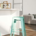 thumbnail image 3 of Merrick Lane Mint 30" High Backless Metal Bar Height Stool with Square Seat for Indoor-Outdoor Use, 3 of 10
