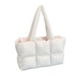 thumbnail image 1 of Diconna Women's Tote Shoulder Bags Square Bread Grid Rebound Soft Strap Large Capacity Zip-Up Bags, 1 of 5